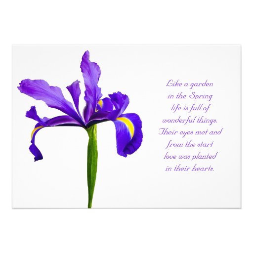 Purple Iris Wedding Invitation