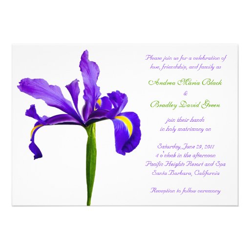 Purple Iris Wedding Invitation