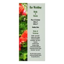 Purple Irises in Suburbs Wedding Program Rack Cards