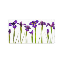 Purple Irises - Iris Flower Customized Template Labels