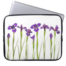 Purple Irises - Iris Flower Customized Template Laptop Computer Sleeve