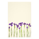 Purple Irises - Iris Flower Customized Template Stationery Paper