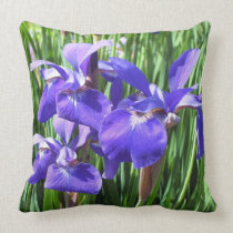 Purple Irises Throw Pillow pillows