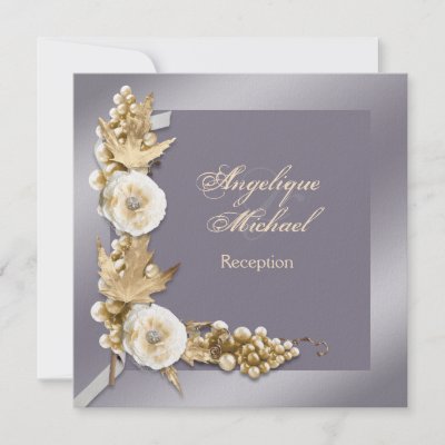 Purple ivory cream wedding engagement personalized invitations