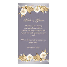 Purple ivory cream wedding engagement customized photo card