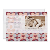 Purple ivy baby girl birth announcement invitations