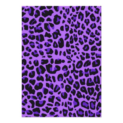 Purple Jaguar Print Girls Invitation