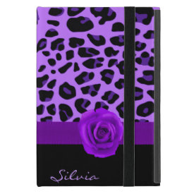 Purple Jaguar Print iPad Mini Case with Stand