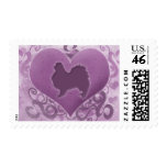 Purple Japanese Chin Valentine postage