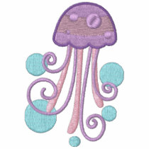 purple jellyfish embroidered shirts