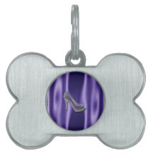 Purple Jewel Satin High Heel Shoe Crystal Pet Tags
