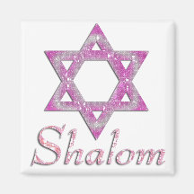 Purple Jeweled Star of David Design Refrigerator Magnet
