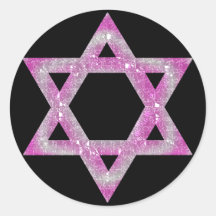 Purple Jeweled Star of David Design Sticker