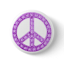 Purple Jewels Peace Sign buttons by makelovenotwar Purple Jewels Peace Sign buttons