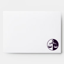 Purple Justice Scales Envelopes