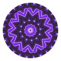 Purple Kaledoscope Round Stickers