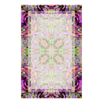 Purple Kaleidoscope Blank Stationery