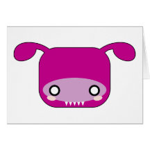 Purple Kawaii Monster Greeting Card
