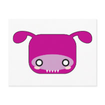 Purple Kawaii Monster postcards by QueenHare Purple Kawaii Monster postcards