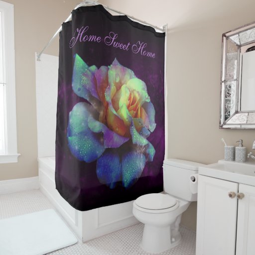Purple Kissed Turquoise Rose Shower Curtain Zazzle