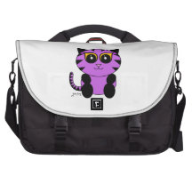 Purple Kitty Laptop Commuter Bag
