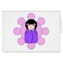 Purple Kokeshi Doll cards