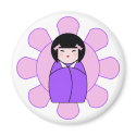 Purple Kokeshi Doll magnets