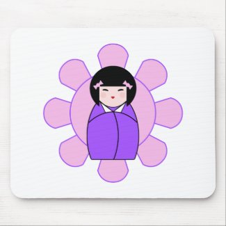 Purple Kokeshi Doll mousepad