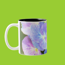 Purple lace cap hydrangeas mug
