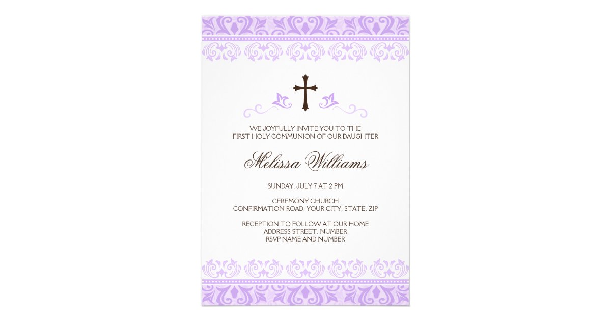 Purple lace girls first communion confirmation custom ...