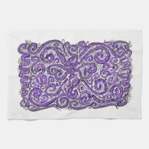 purple lace hand towel