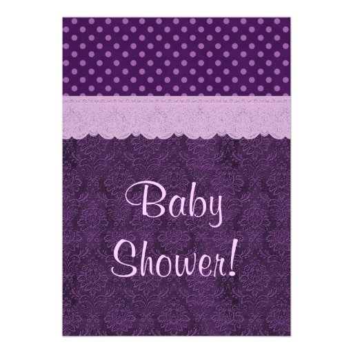 Purple Lace Little Princess Girl Baby Shower S21D Personalized Invitations