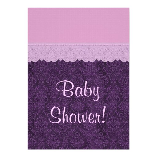 Purple Lace Little Princess Girl Baby Shower S21E Personalized Invitation