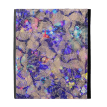 Purple Lace Roses iPad Folio Covers