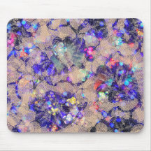 Purple Lace Roses Mousepads