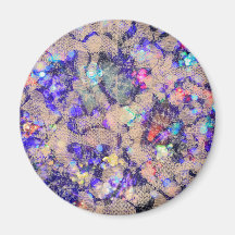 Purple Lace Roses Refrigerator Magnets
