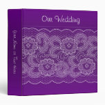 Purple Lace Wedding 3 Ring Binder