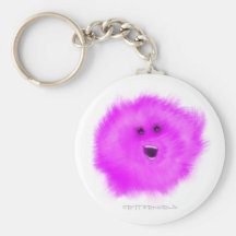 Purple Laughing Puffball Critter Keychains