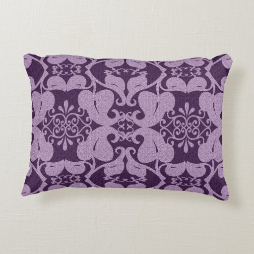 Purple Lavender Modern Elegant Ornate Leaf Pattern Accent Pillow Zazzle