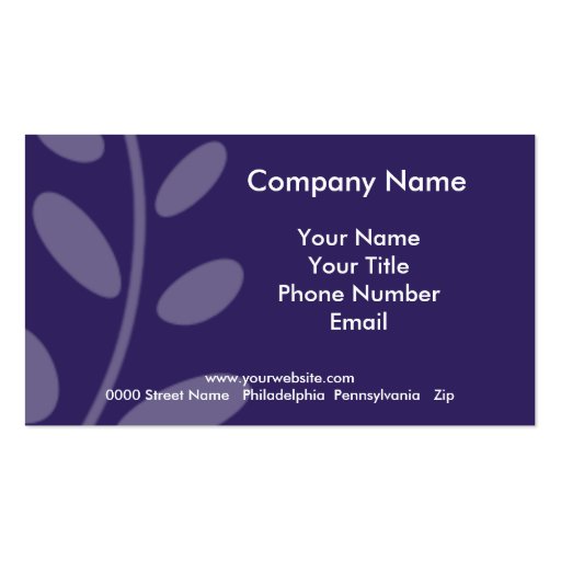 Purple Leaf Business Card (front side)