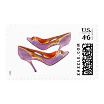 Purple Leather with Gold Metallic Trim postage