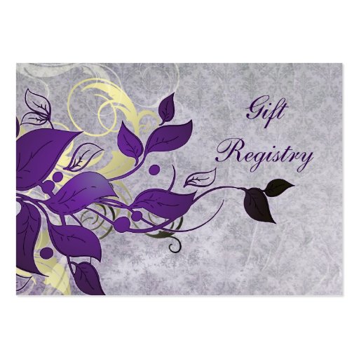 purple leaves Gift registry  Cards Business Cards (front side)