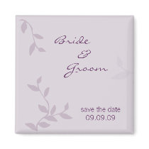 Purple Leaves Save the Date Fridge Magnet by BestCards Purple Leaves Save the Date Fridge Magnet