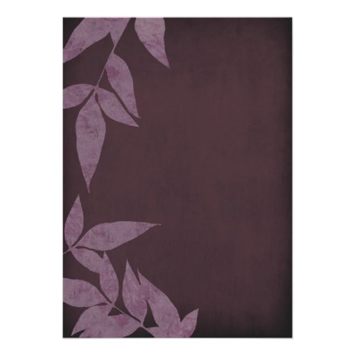 Purple Leaves Vintage Wedding Invitations