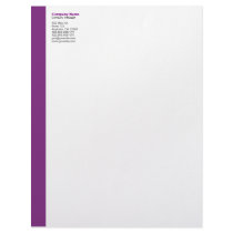 Purple Left Sidebar Letterhead