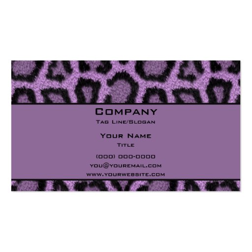 Purple Leopard Business Card Templates (front side)
