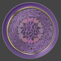 Purple Leopard Celtic Wheel and Hearts Plate plates