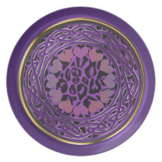 Purple Leopard Celtic Wheel and Hearts Plate