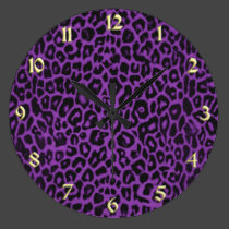 Purple Leopard Collection Clock wall clocks
