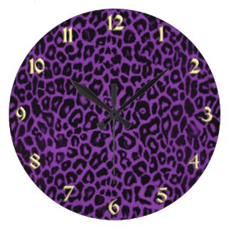 Purple Leopard Collection Clock